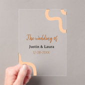 The wedding of add bride groom name date peach acryleinladungen (Insitu (Handheld))
