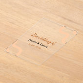 The wedding of add bride groom name date peach acryleinladungen (Ablage )