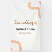 The wedding of add bride groom name date peach banner (Vertikal)
