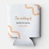 The wedding of add bride groom name date peach dosenkühler (Rückseite)