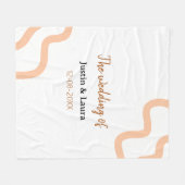 The wedding of add bride groom name date peach fleecedecke (Vorderseite (Horizontal))
