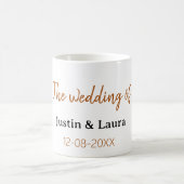 The wedding of add bride groom name date peach kaffeetasse (Mittel)