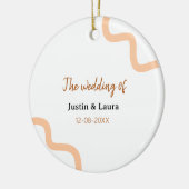 The wedding of add bride groom name date peach keramik ornament (Links)