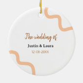 The wedding of add bride groom name date peach keramik ornament (Hinten)