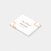 The wedding of add bride groom name date peach post-it klebezettel (angewinkelt)
