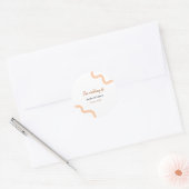 The wedding of add bride groom name date peach runder aufkleber (Umschlag)