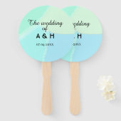 The wedding of add couple name initial letter date fächer (Vorne und Hinten)