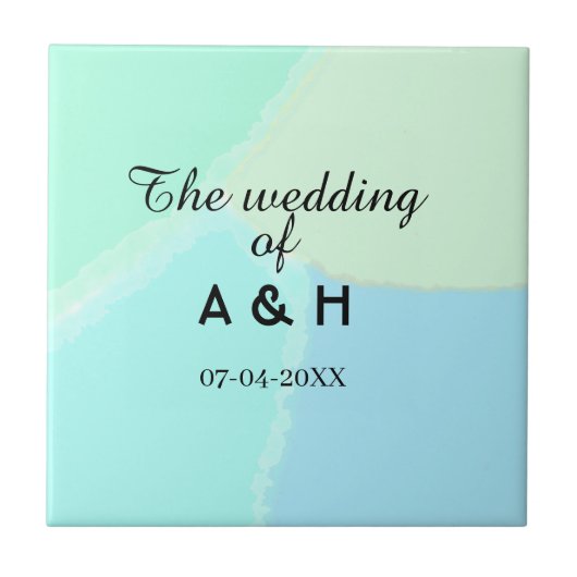 The wedding of add couple name initial letter date fliese (Vorderseite)