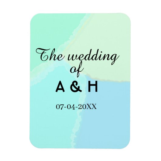 The wedding of add couple name initial letter date magnet (Vertikal)