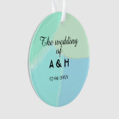 The wedding of add couple name initial letter date ornament (Vorderseite)