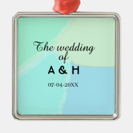 The wedding of add couple name initial letter date ornament aus metall