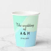 The wedding of add couple name initial letter date pappbecher (Rückseite)