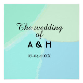 The wedding of add couple name initial letter date poster
