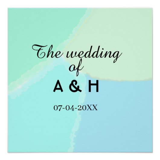 The wedding of add couple name initial letter date poster (Vorderseite)