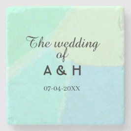 The wedding of add couple name initial letter date steinuntersetzer