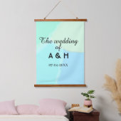 The wedding of add couple name initial letter date wandteppich mit holzrahmen (Schlafzimmer)