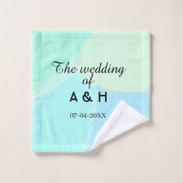 The wedding of add couple name initial letter date waschlappen
