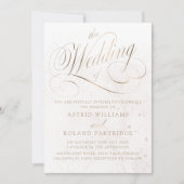 The Wedding Of Gold & Beige Texture Wedding Einladung (Vorderseite)