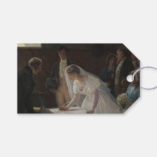 The Wedding Register (von Edmund Blair Leighton) Geschenkanhänger (Vorderseite (Horizontal))