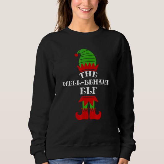 The Well Behaved Elf Christmas Matching Family Cow Sweatshirt (Vorderseite)