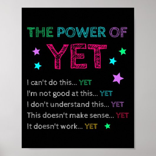 The Wer Of Yet Back To School Insrational Teacher  Poster (Vorne)