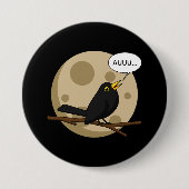 The Werebird - Blackbird Howling at the Moon Comic Button (Vorderseite)