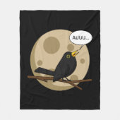 The Werebird - Blackbird Howling at the Moon Comic Fleecedecke (Vorderseite)