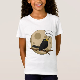 The Werebird - Blackbird Howling at the Moon Comic T-Shirt