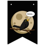 The Werebird - Blackbird Howling at the Moon Comic Wimpelkette (Dritte Fahne)