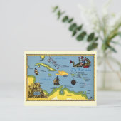 The West Indies Map Postcard Postkarte (Stehend Vorderseite)