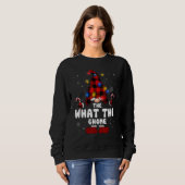 The What The Gnome Buffalo Plaid Christmas Tree Li Sweatshirt (Vorne ganz)