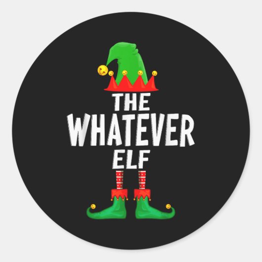 The Whatever Elf Matching Family Christmas  Runder Aufkleber (Vorderseite)
