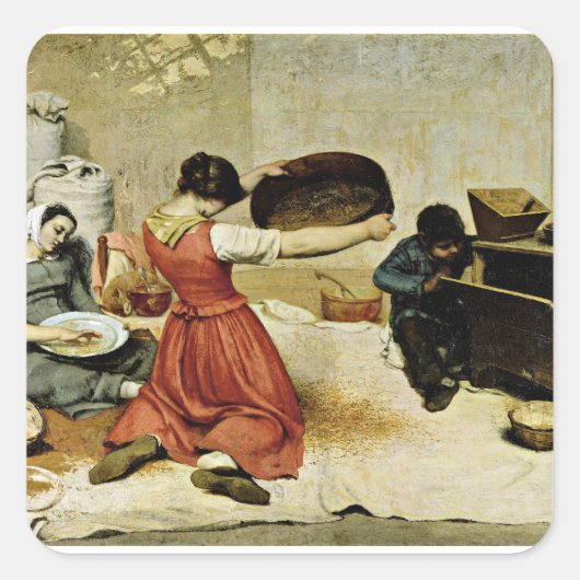 The Wheat Sifters, fine art, Quadratischer Aufkleber (Vorderseite)