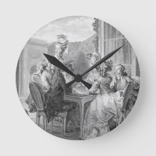 The Whist Party, 1783, engraved by Jean Dambrun (1 Runde Wanduhr