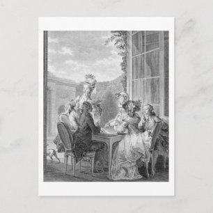 The Whist Party, 1783, graviert von Jean Dambrun ( Einladungspostkarte