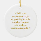 The White Awareness Ribbon Angel Custom Art Orname Keramikornament (Hinten)