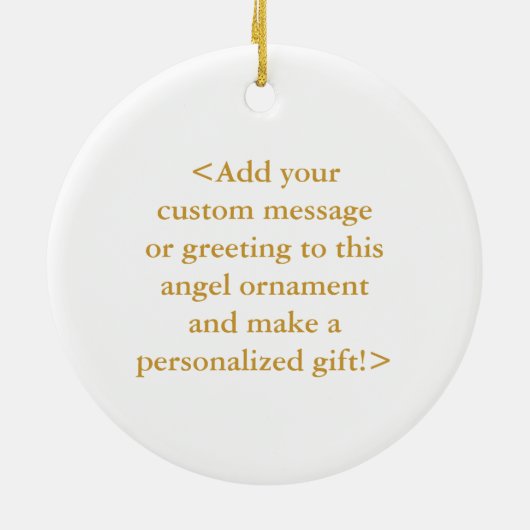 The White Awareness Ribbon Angel Custom Art Orname Keramikornament (Hinten)