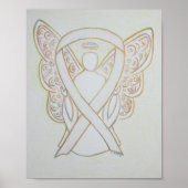 The White Awareness Ribbon Angel Poster Art Printi (Vorne)
