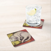 "The White Cat" von Franz Marc Rechteckiger Pappuntersetzer (Vor Ort)