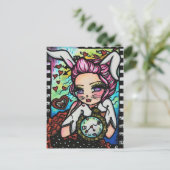 The White Rabbit Alice Fairy Fantasy Art Girl Postkarte (Stehend Vorderseite)