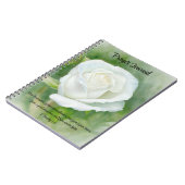The White Rose Blume Faith Bible Verse Gebet Journ Notizblock (Linke Seite)