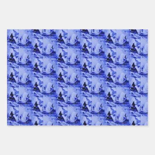 The White Whale Herman Melville Whaler Graphic Geschenkpapier Set (Vorderseite)