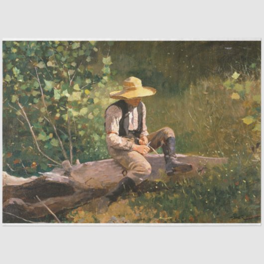 The Whittling Boy (von Winslow Homer) Seidenpapier (Vorderseite)