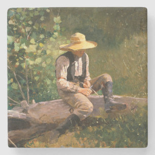 The Whittling Boy (von Winslow Homer) Steinuntersetzer