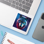 The Wild Gaze - Square Vinyl Aufkleber (Laptop mit iPhone)