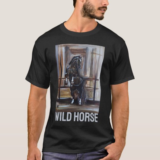 The Wild Horse Painting by Alfred Fox T-Shirt (Vorderseite)