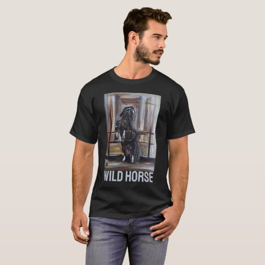 The Wild Horse Painting by Alfred Fox T-Shirt (Vorne ganz)