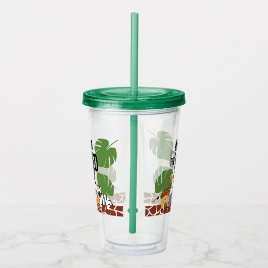 "The Wild One" Personalisiert Safari Animal Tumble Acryltrinkbecher (Rechts)