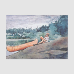 The Wilderness Guide (von Winslow Homer) Seidenpapier