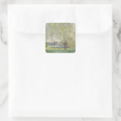 The Willows Claude Monet 1880 Quadratischer Aufkleber (Tasche)